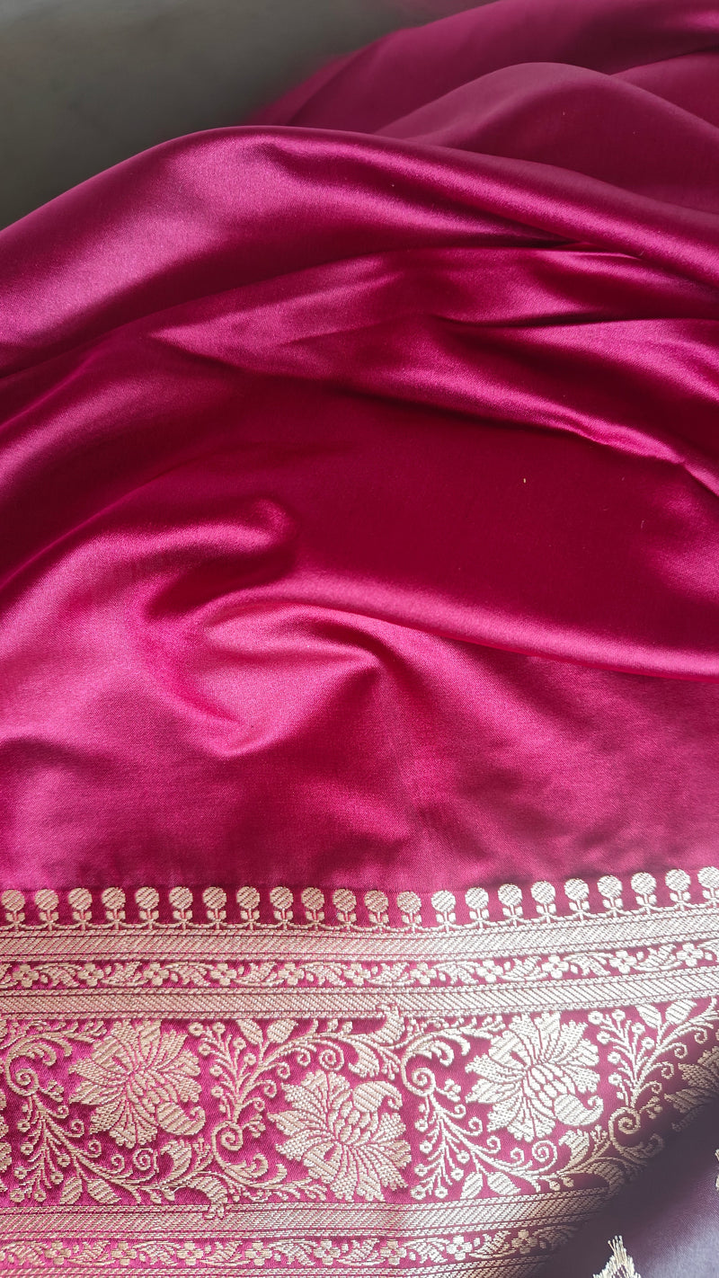 Magenta Pink Booti Silk Saree