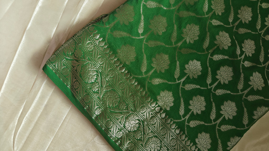 Green Georgette Banarasi Saree