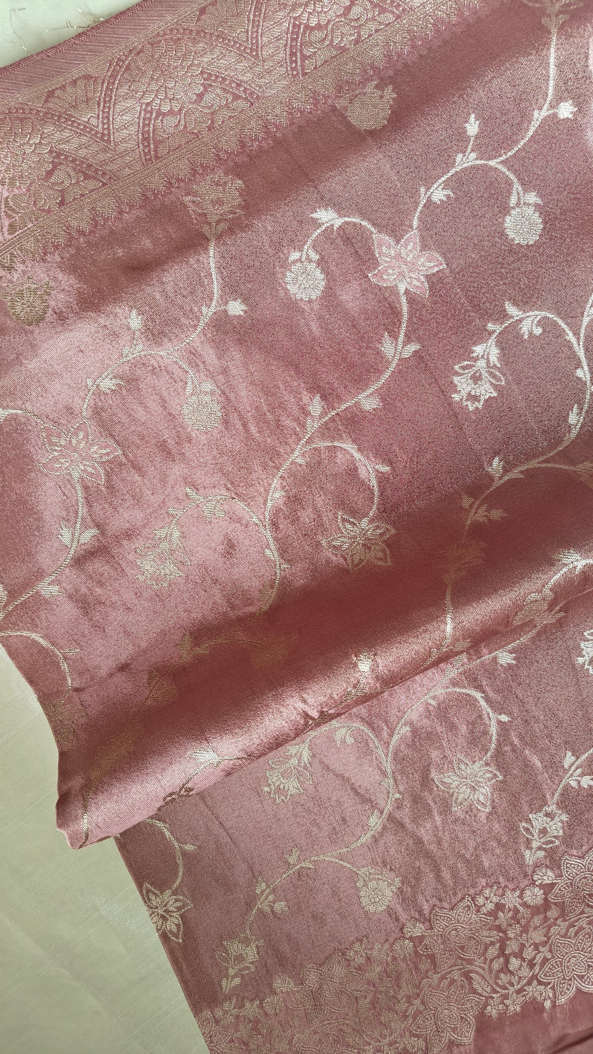 Onion Pink Butter Crepe Saree