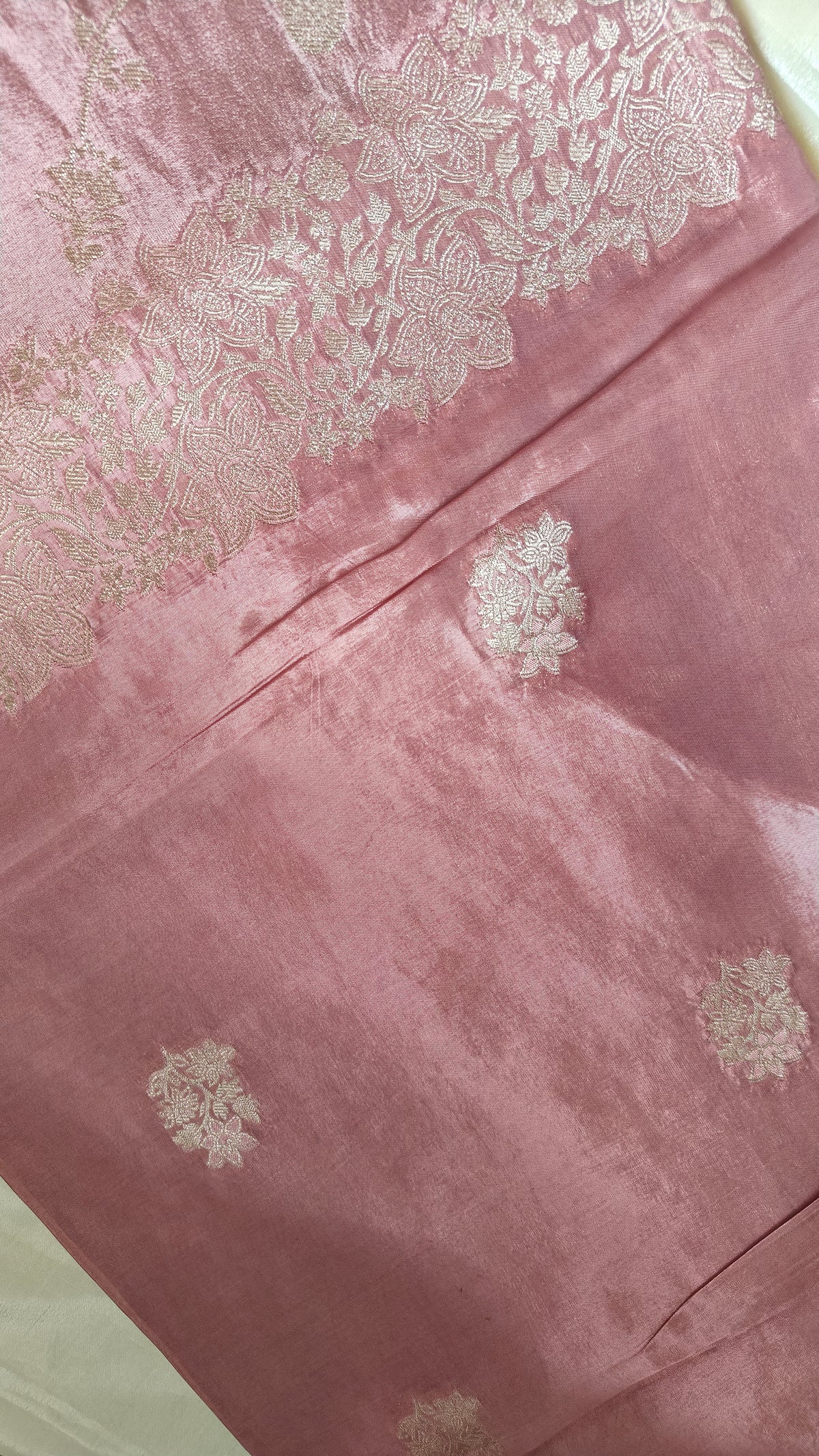 Onion Pink Butter Crepe Saree