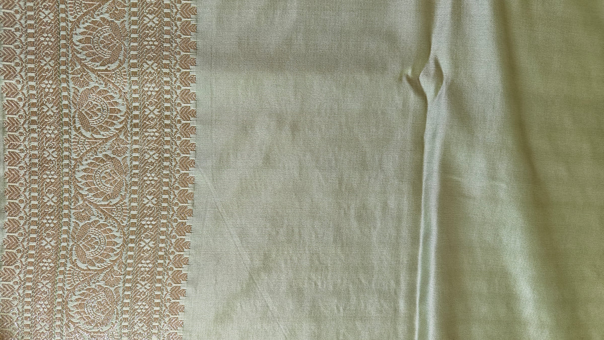 Pastel Green Silver Zari Saree