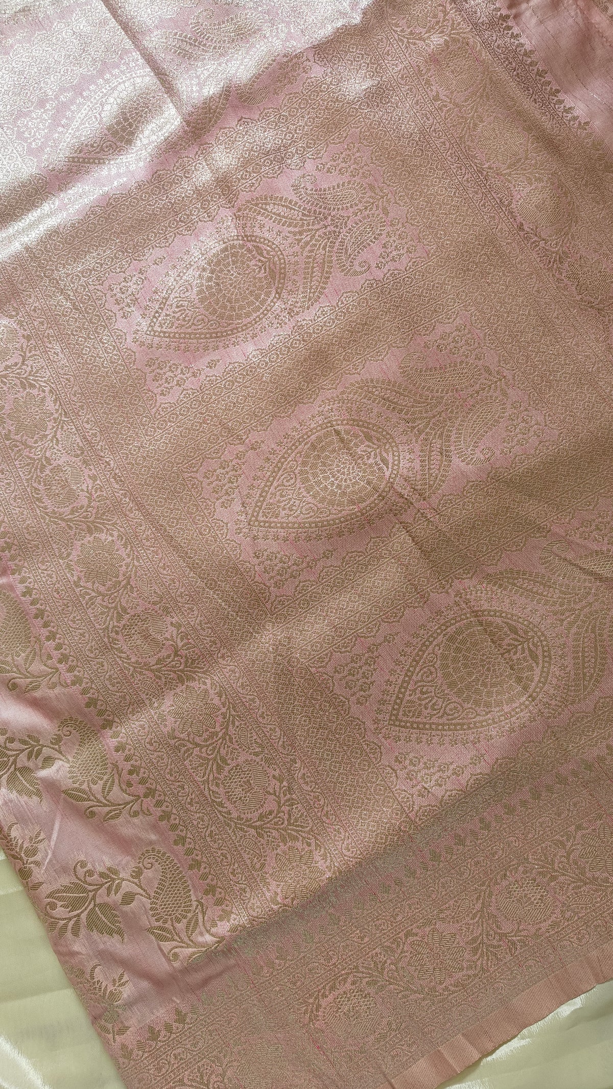 Pink Banarasi Zari Booti Silk