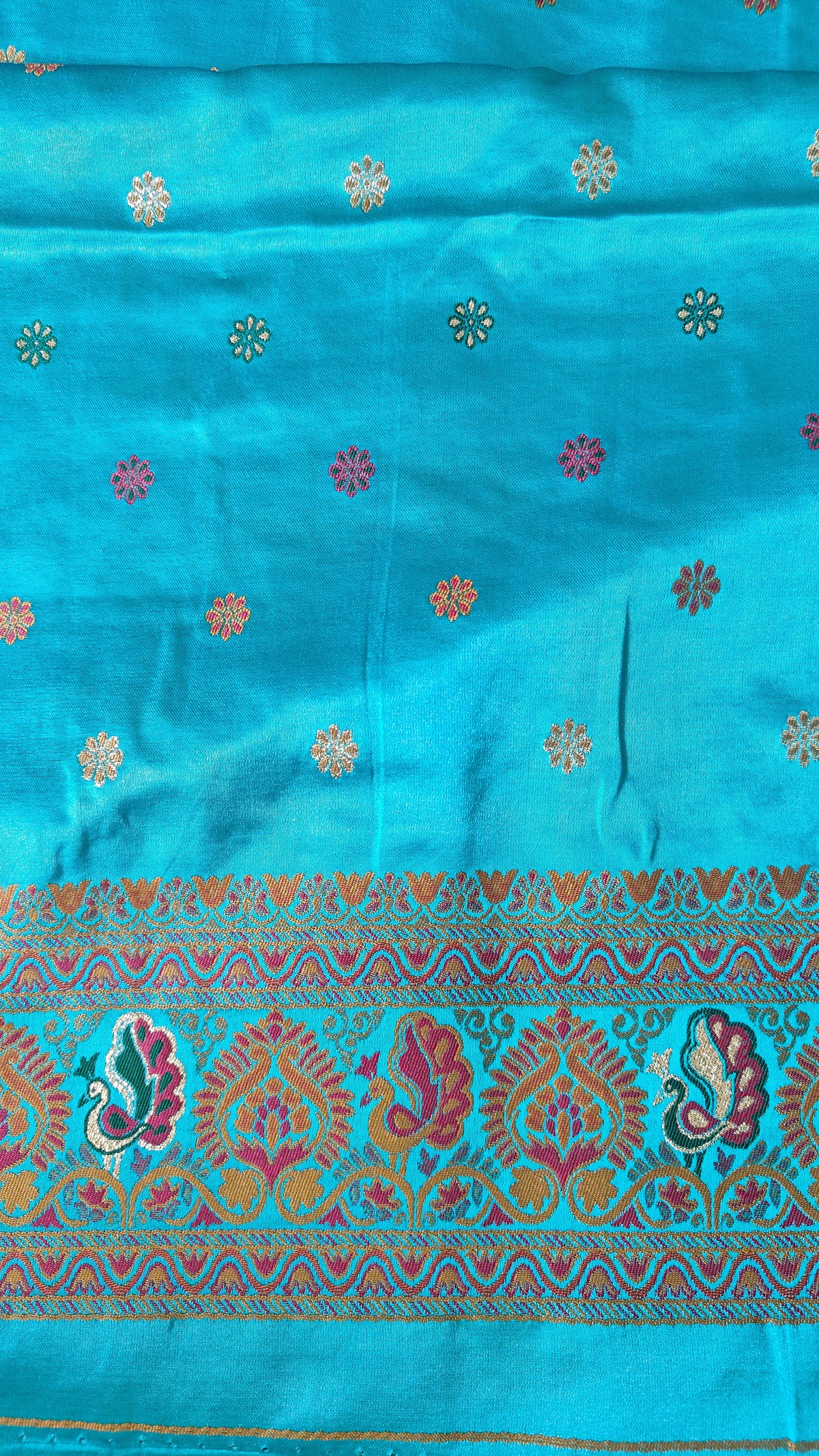 Ferozi Pashmina Jaal Zari Saree