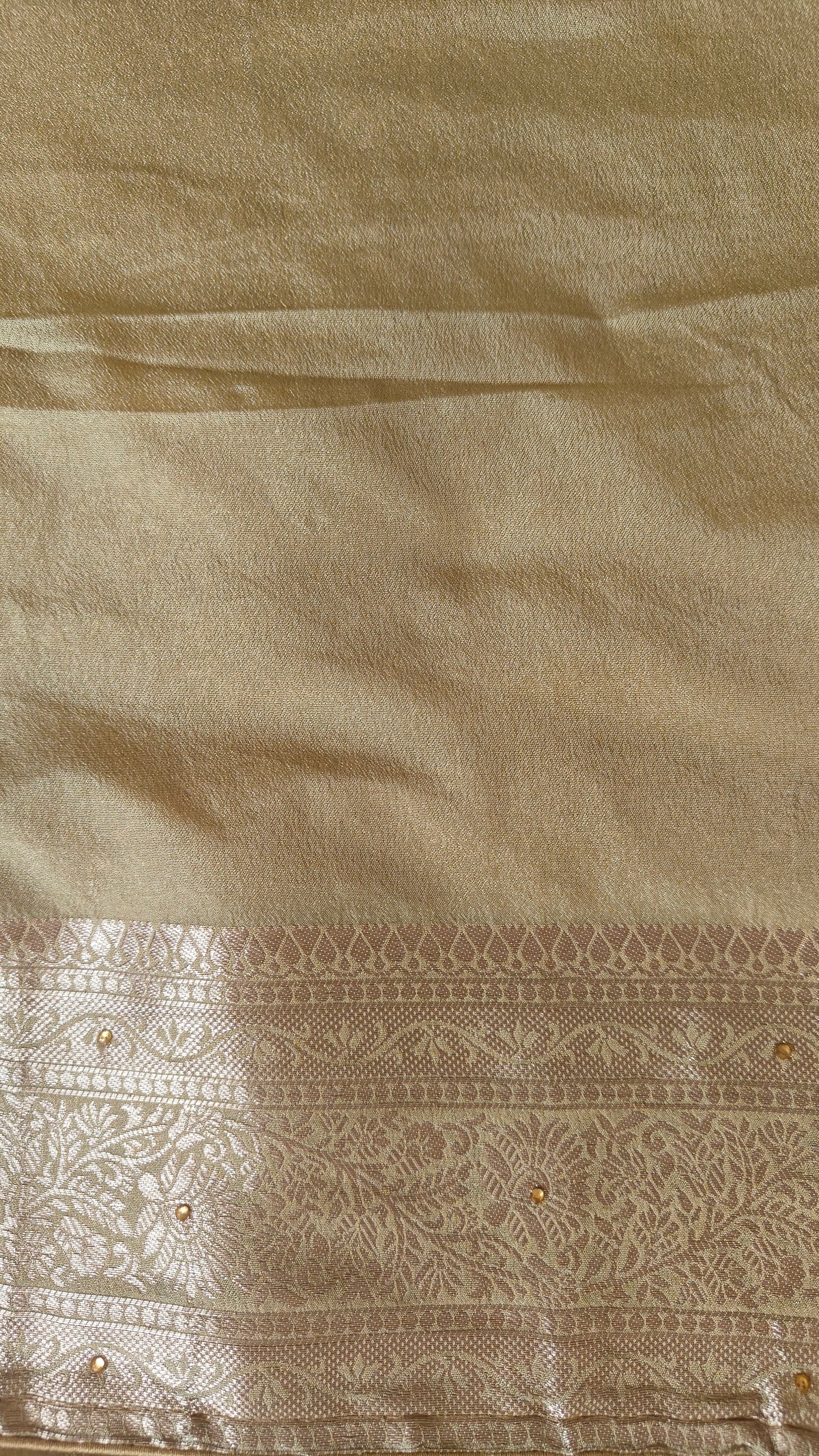 Creme Butter Crepe Handwork Saree
