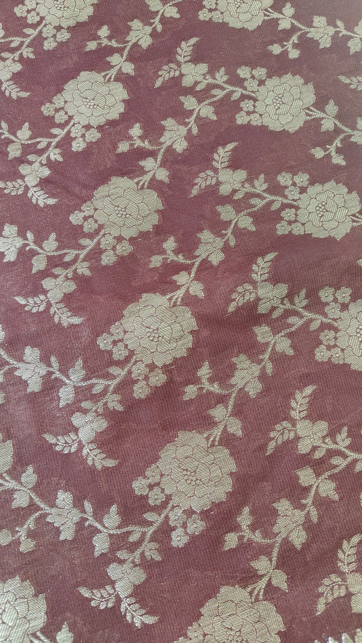 Wine Georgette Banarasi Weave