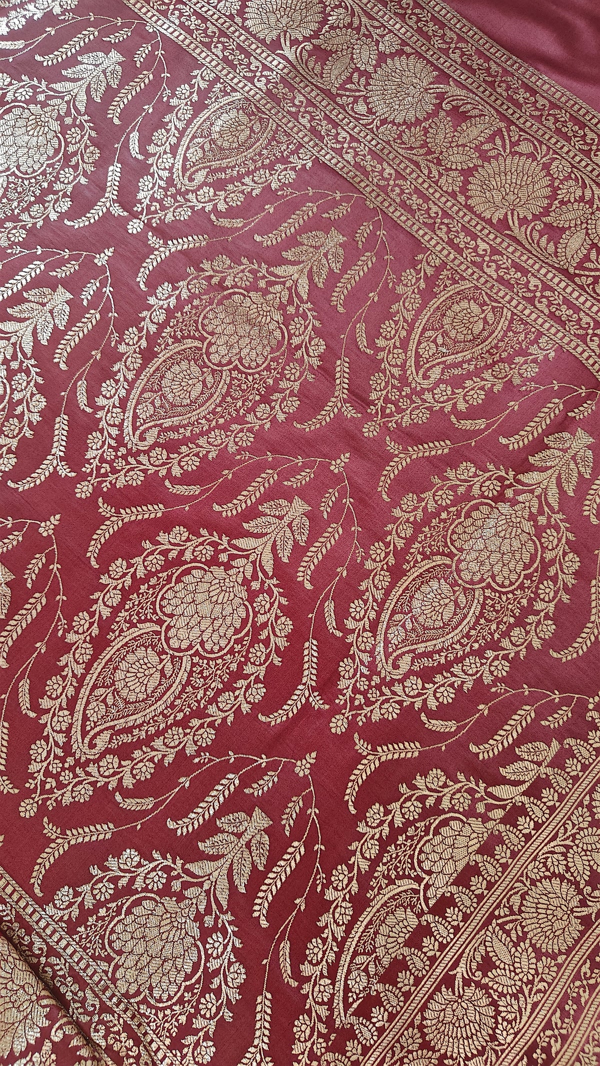 Wine Silk Saree with Booti