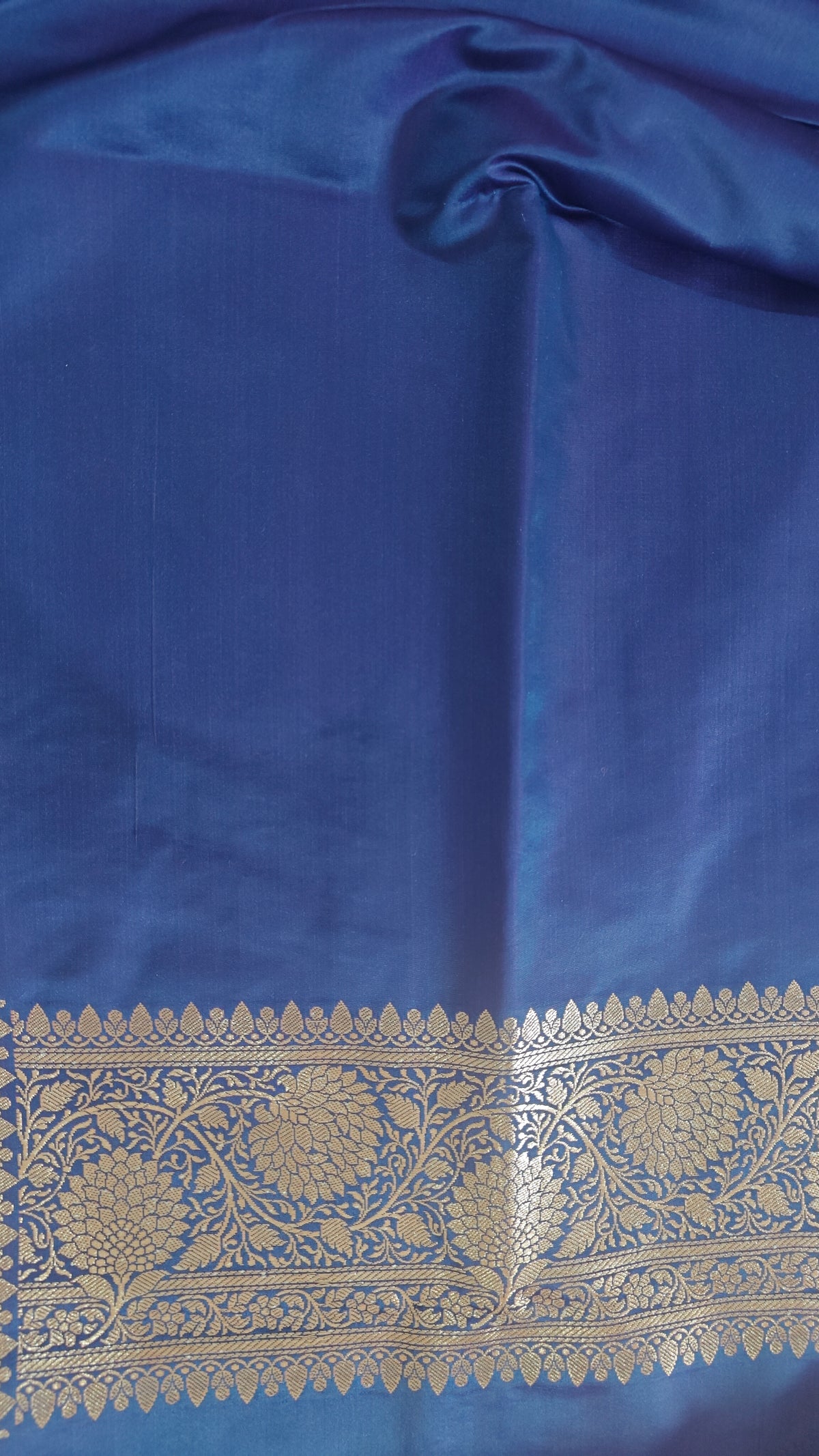 Navy Blue Silk Zari Jaal Saree
