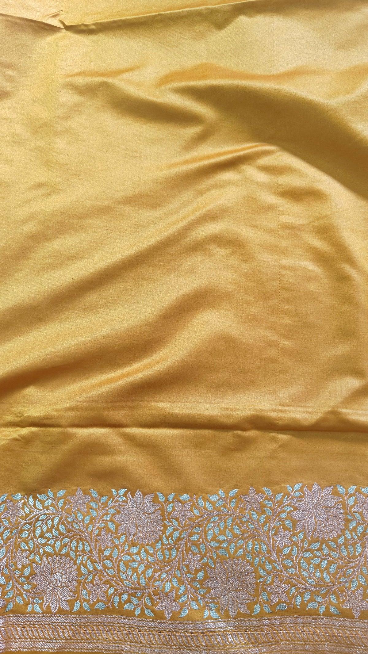 Mustard Meenakari Katan Silk