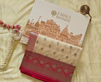 Baby Pink and white Silk Saree
