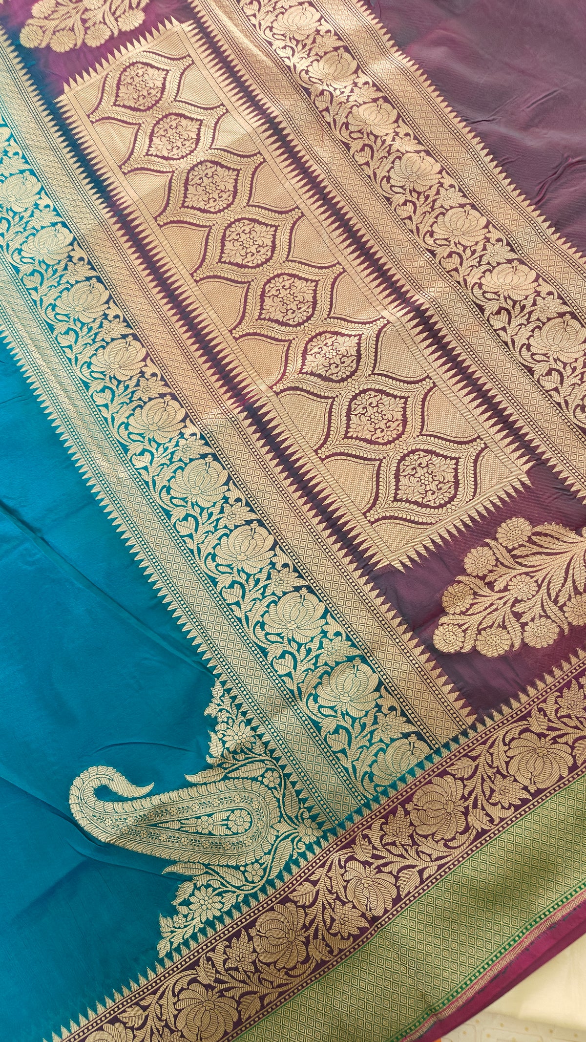 Turquoise Silk Saree