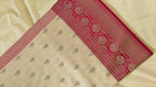 Baby Pink and white Silk Saree