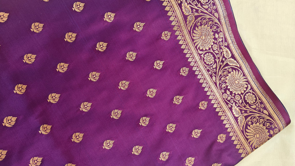 Purple Katan Silk Saree