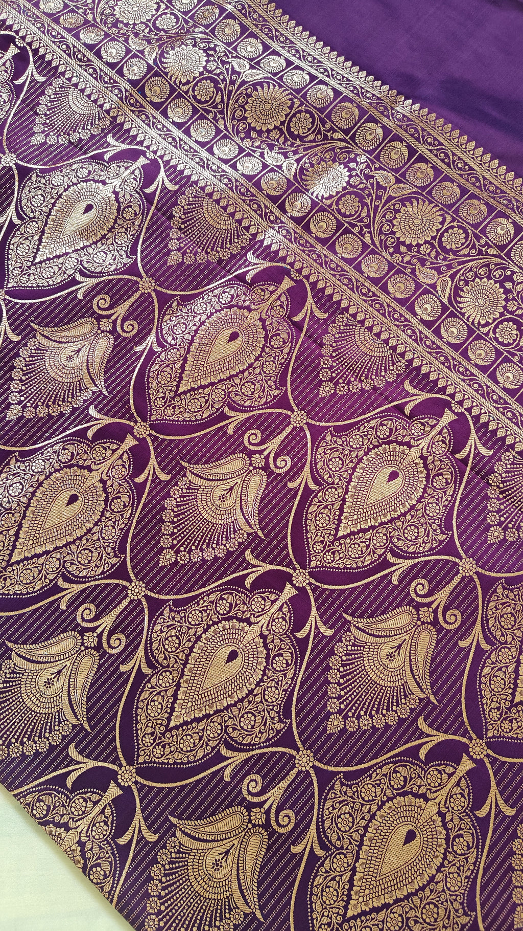 Purple Katan Silk Saree