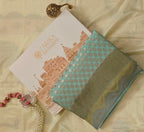 Aqua Blue Georgette Saree Hand-Brush