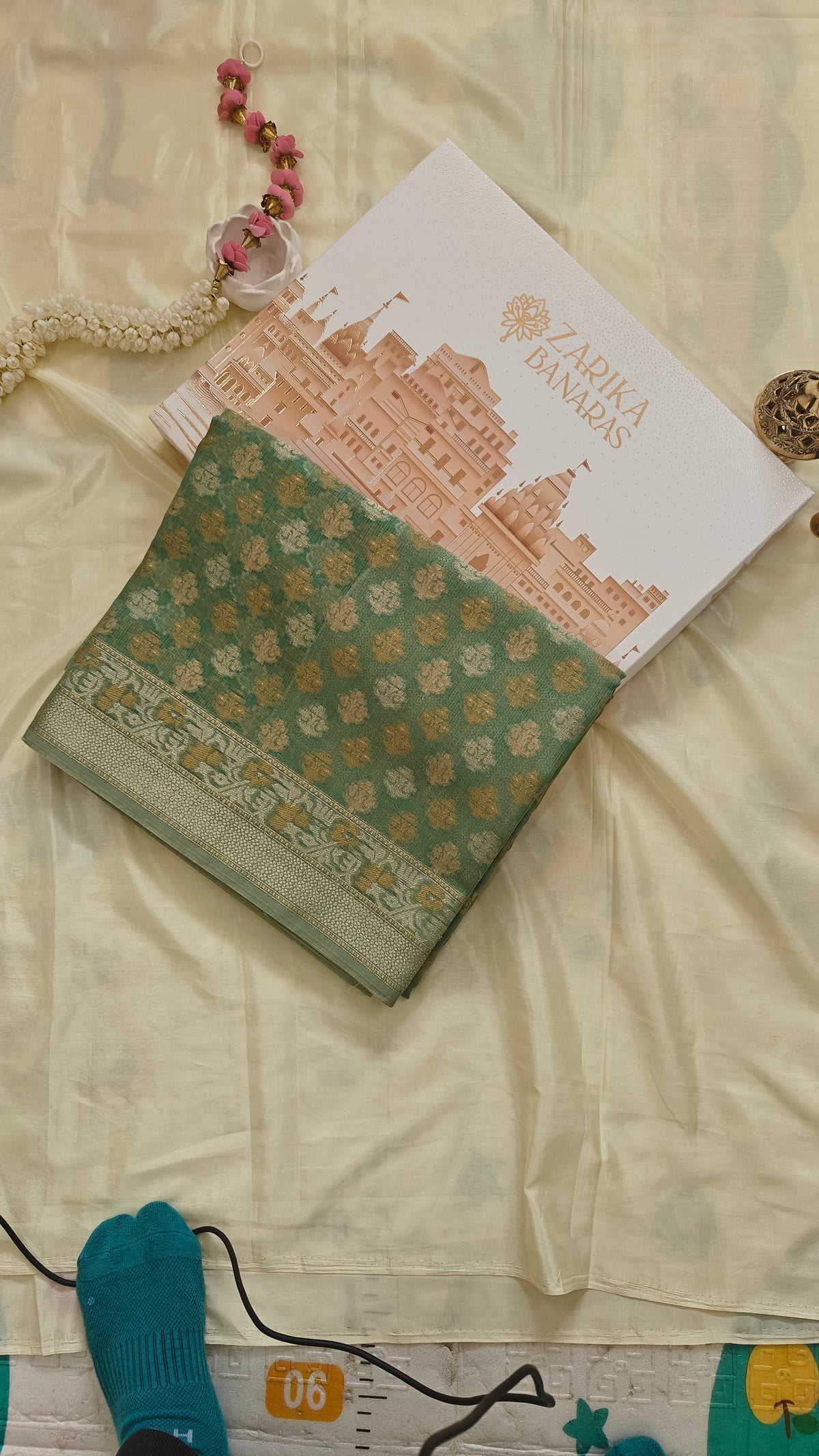 Sea Green Kota Cotton Saree
