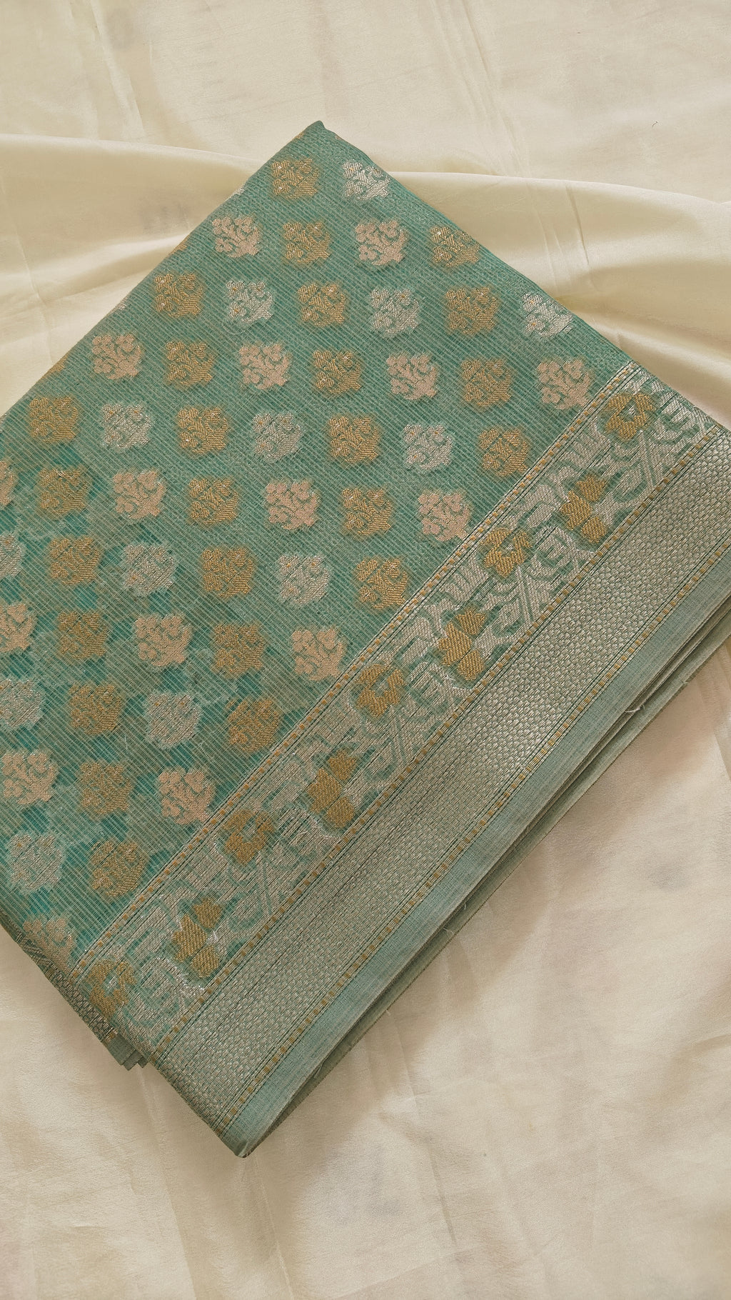 Sea Green Kota Cotton Saree
