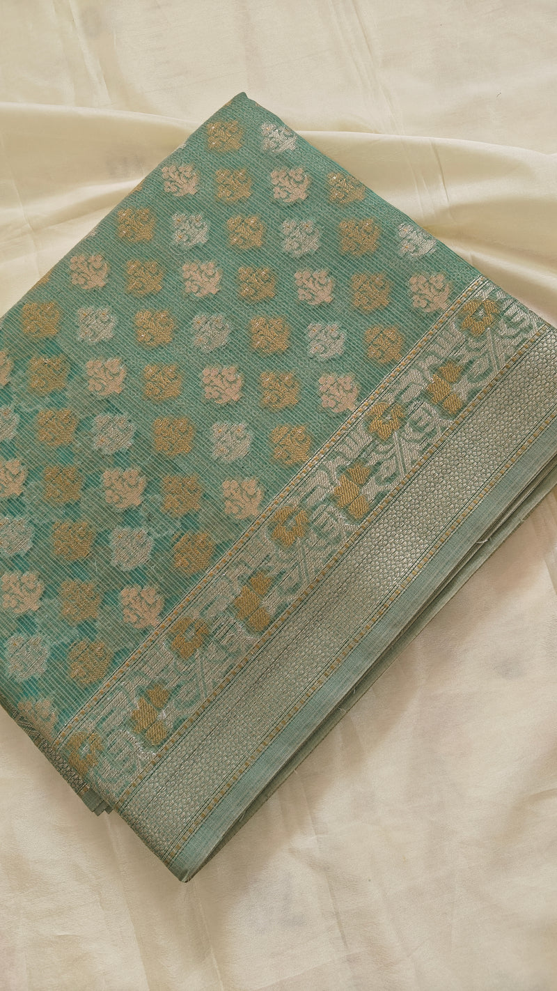 Sea Green Kota Cotton Saree