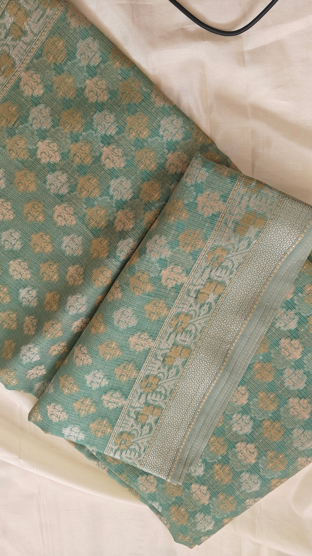 Sea Green Kota Cotton Saree