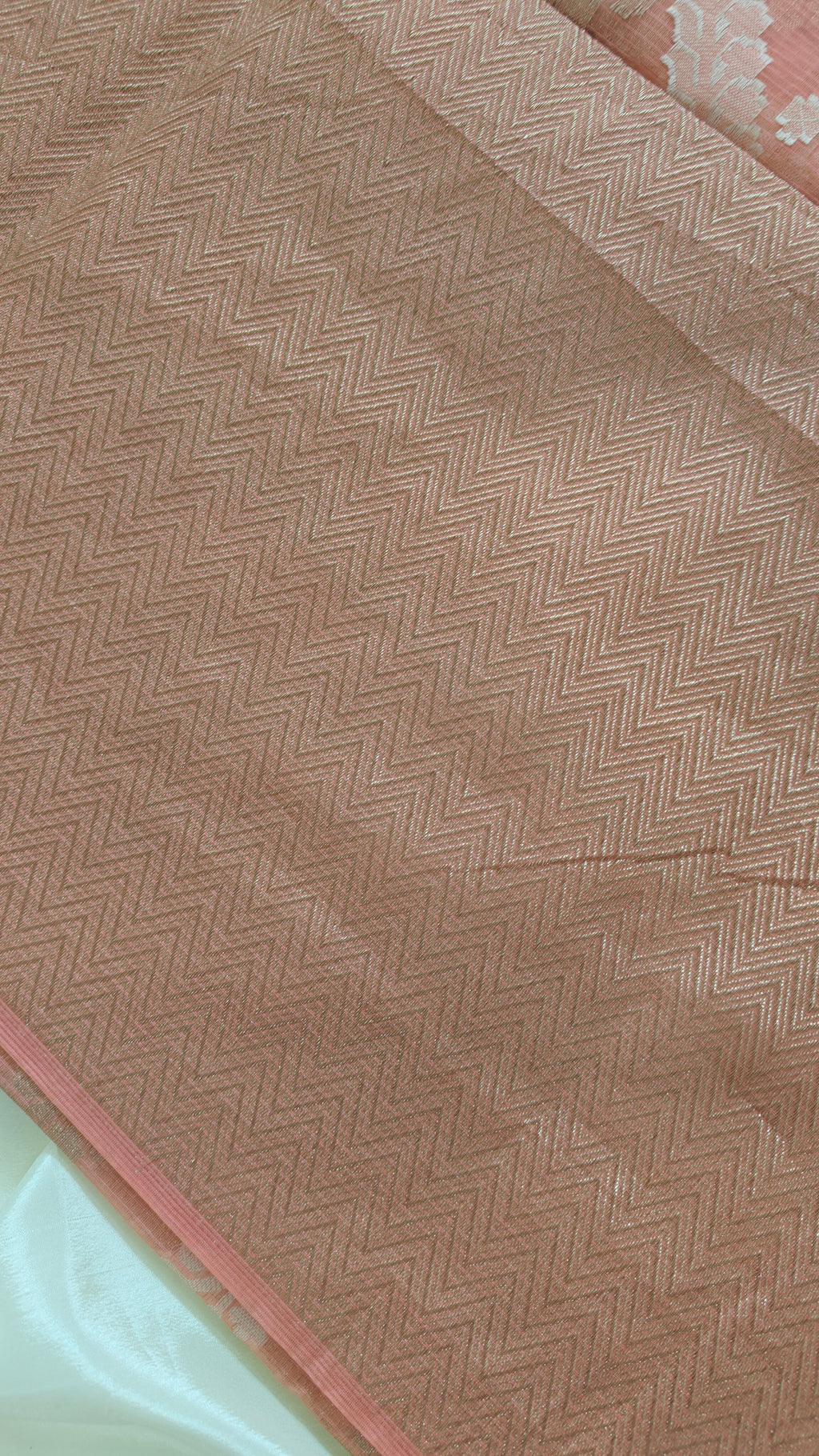 Peach Kota Cotton Saree