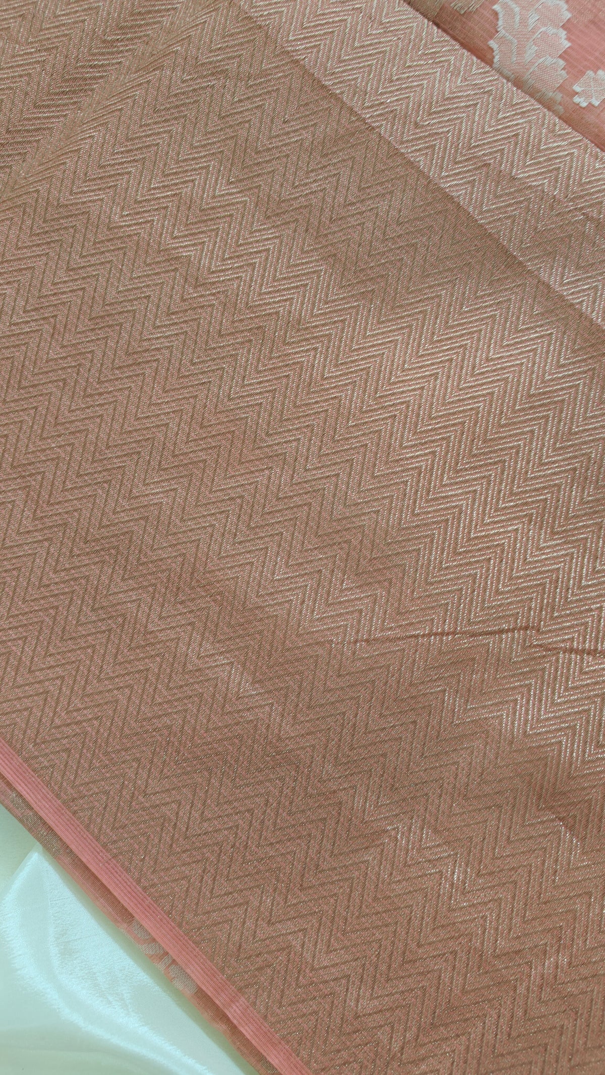 Peach Kota Cotton Saree