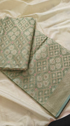 Green Kota Cotton Zari Saree