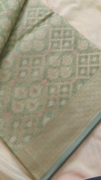 Green Kota Cotton Zari Saree