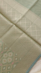 Green Kota Cotton Zari Saree