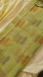 Pista Green Crushed Cotton Saree