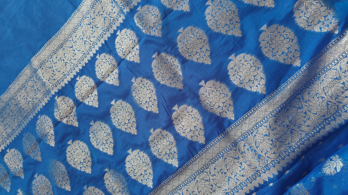 Navy Blue Georgette Saree