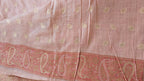 Peach Linen Zari Saree