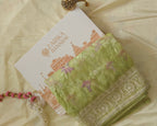 Parrot Thread Work Organza Saree