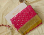 Magenta Pink  Golden Yellow Georgette Saree