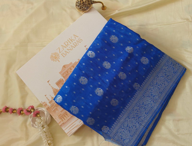 Navy Blue Georgette Saree