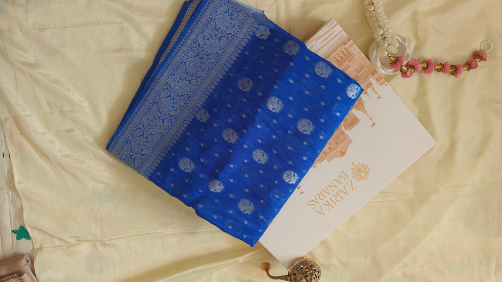 Navy Blue Georgette Saree
