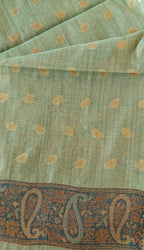 Linen Aqua Blue Zari Saree