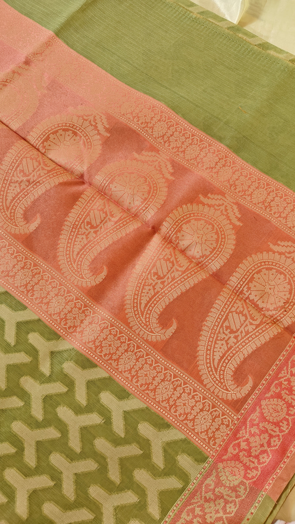 Parrot Cotton Thread work Saree