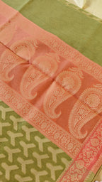 Parrot Cotton Thread work Saree