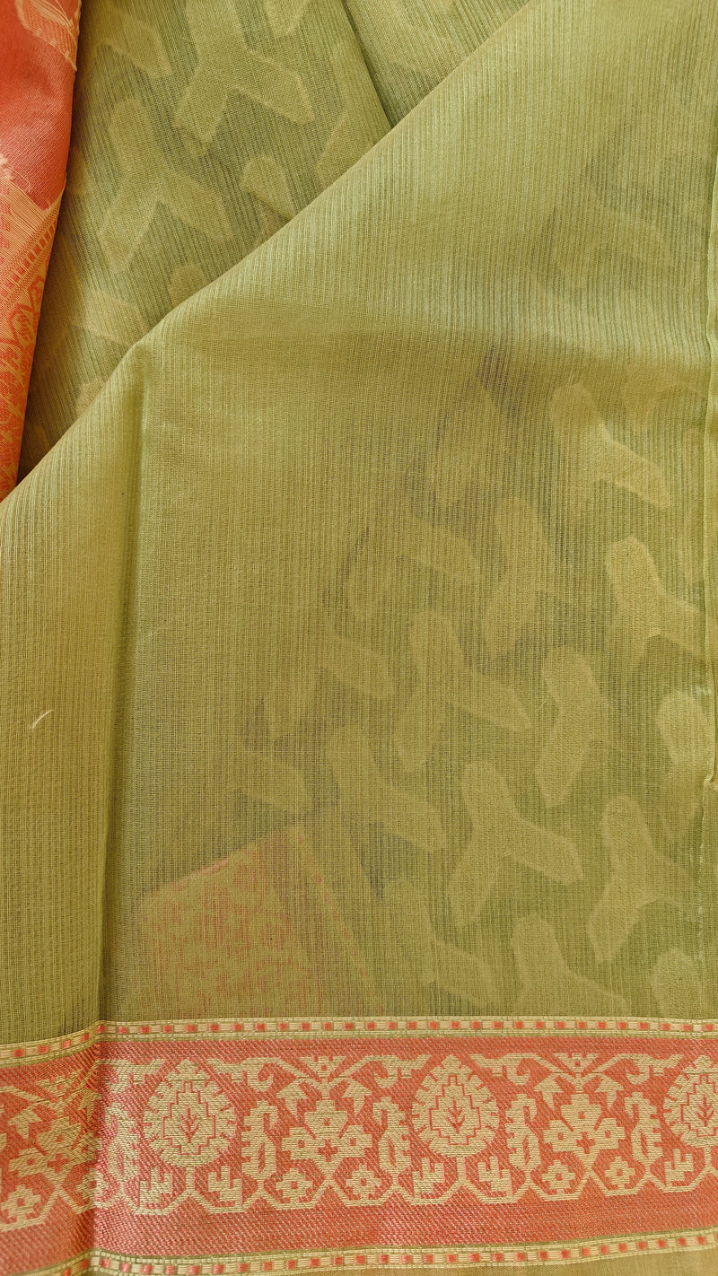 Parrot Cotton Thread work Saree