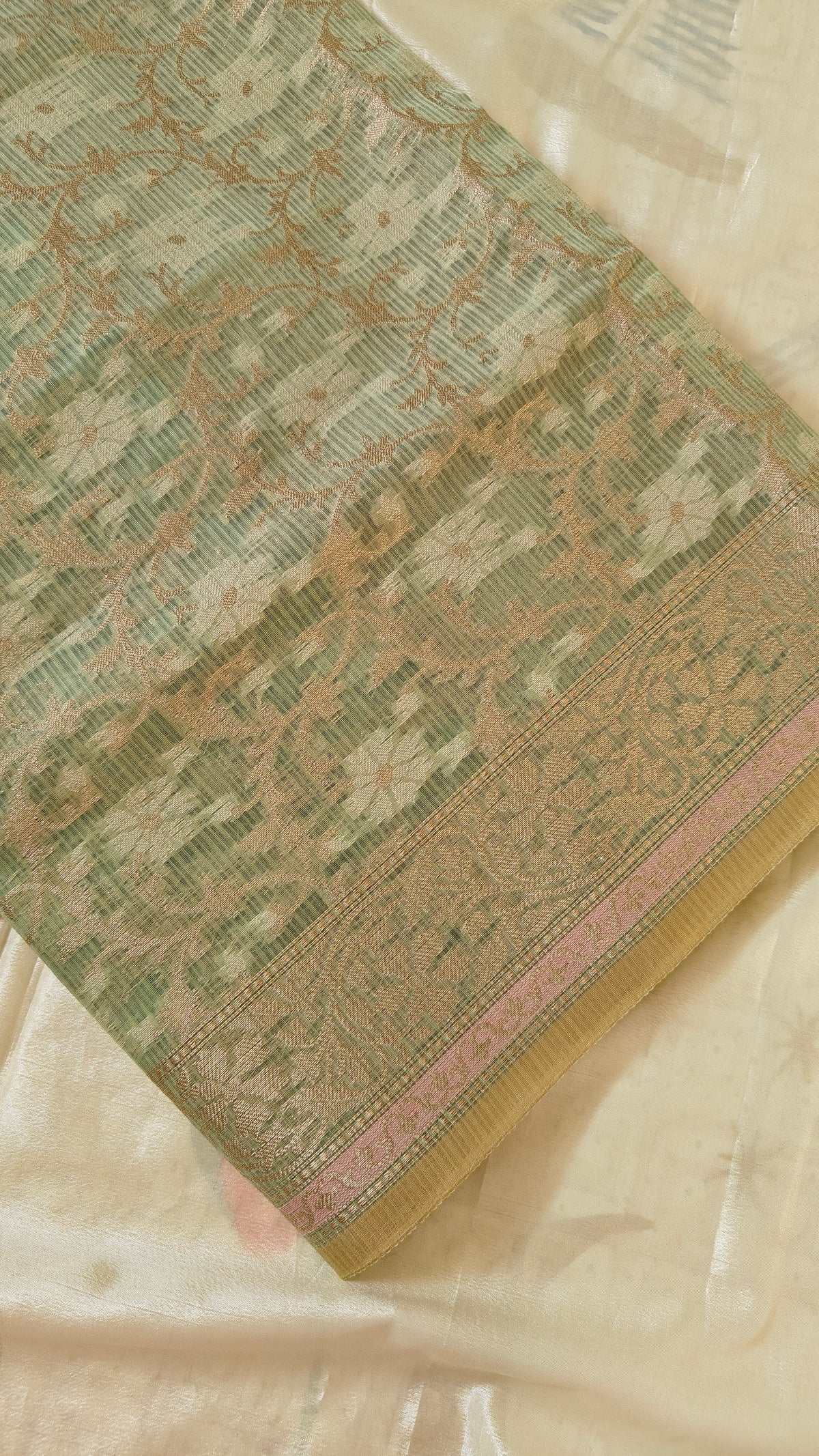 Light Green Kota Cotton Saree