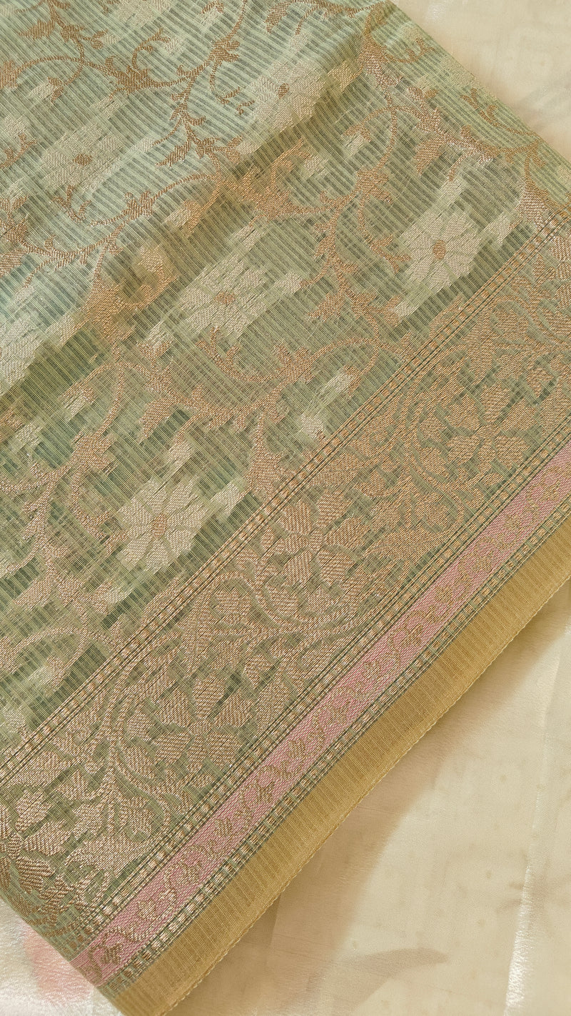 Light Green Kota Cotton Saree