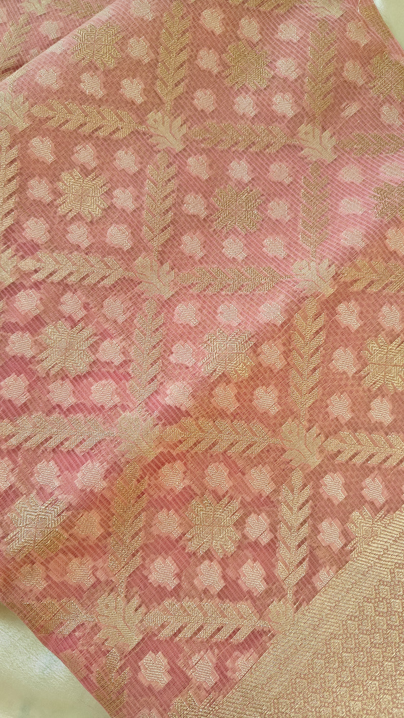 Pink Kota Cotton Saree