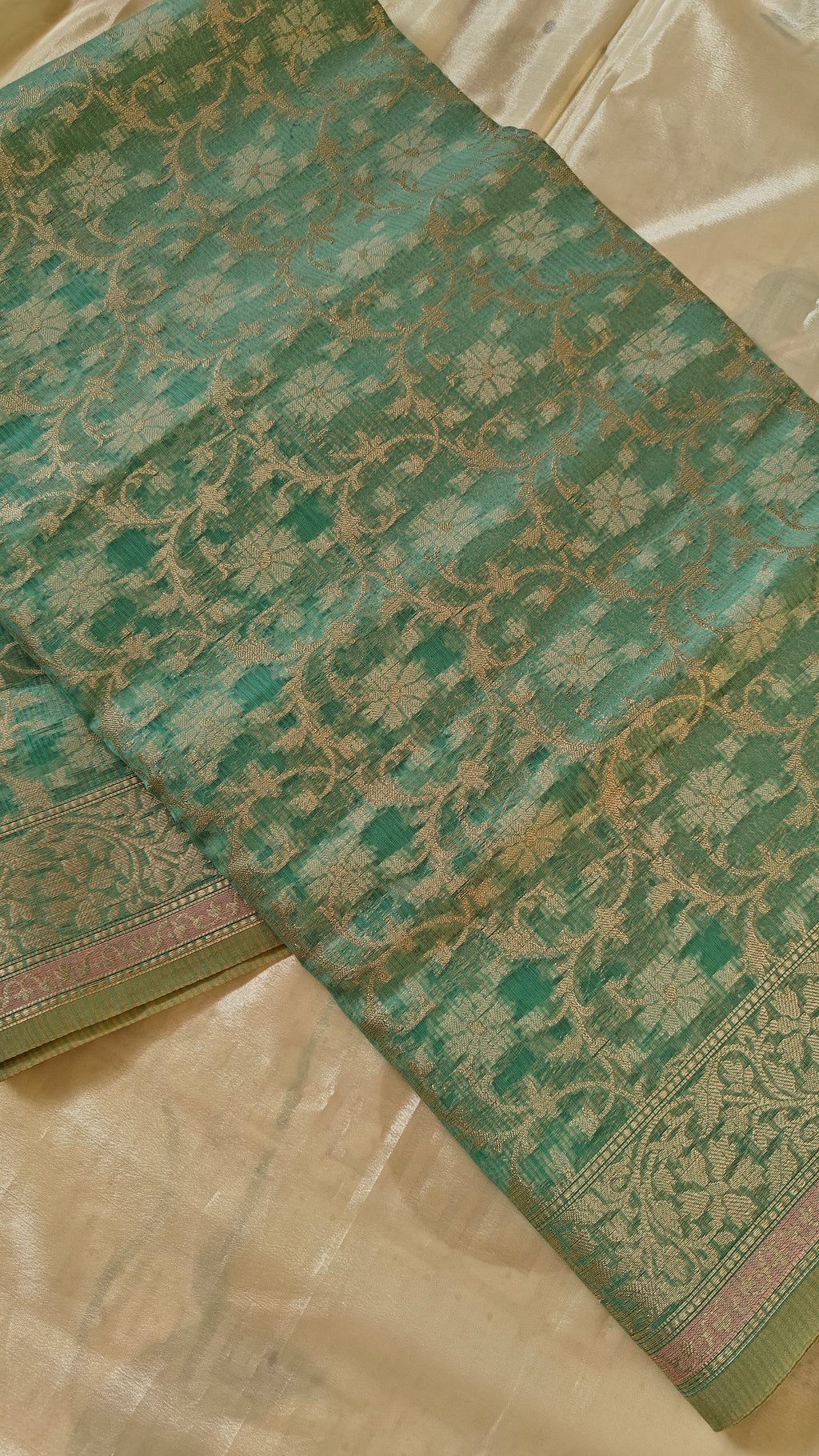Sea Green Kota Cotton Saree