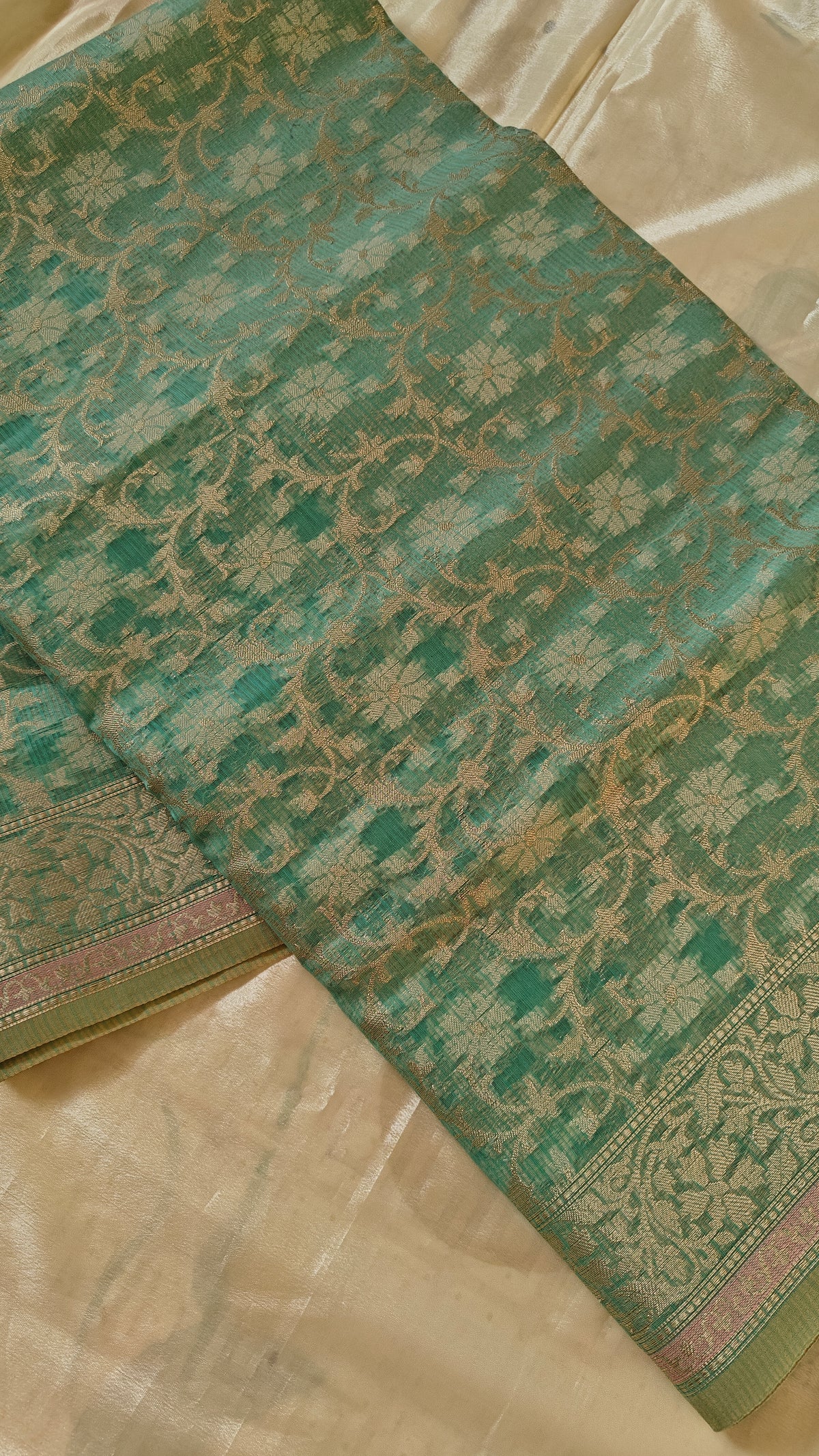 Sea Green Kota Cotton Saree