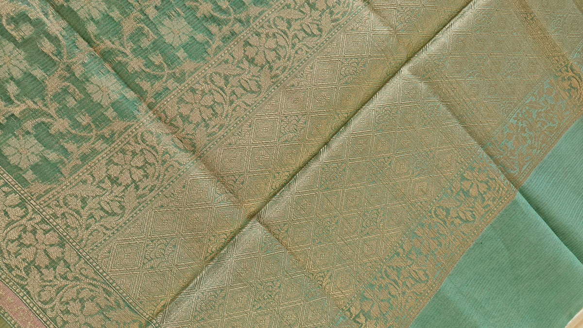 Sea Green Kota Cotton Saree