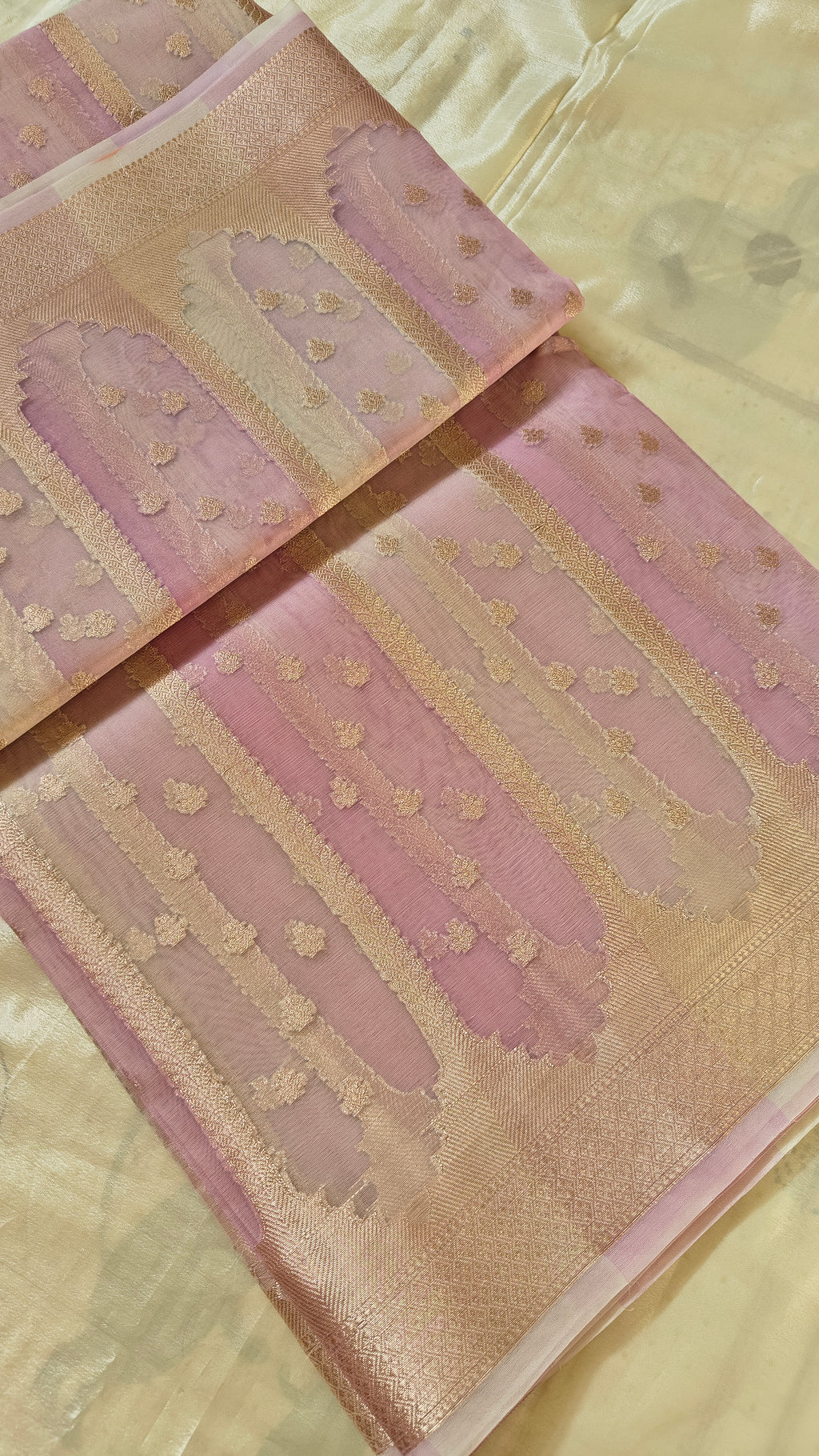 Light Pink Pastel Organza Saree