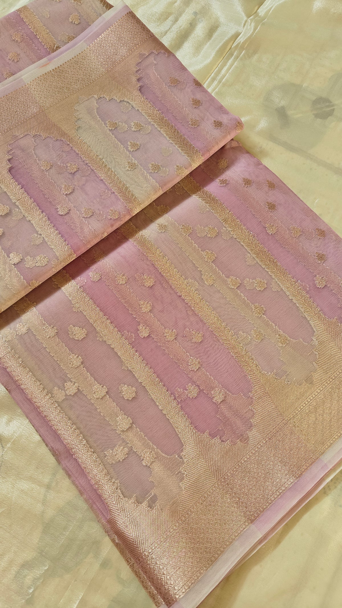 Light Pink Pastel Organza Saree