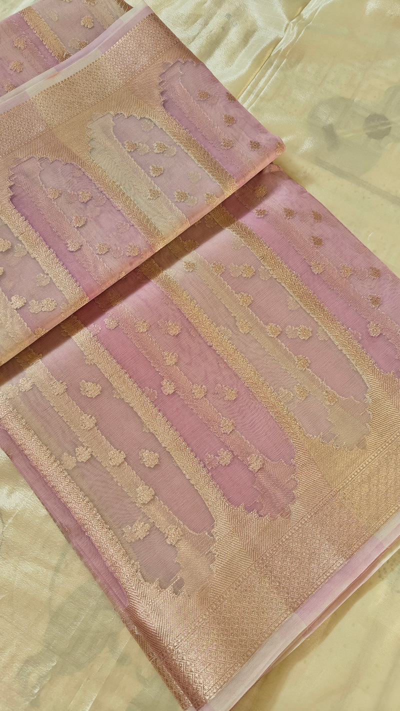 Light Pink Pastel Organza Saree