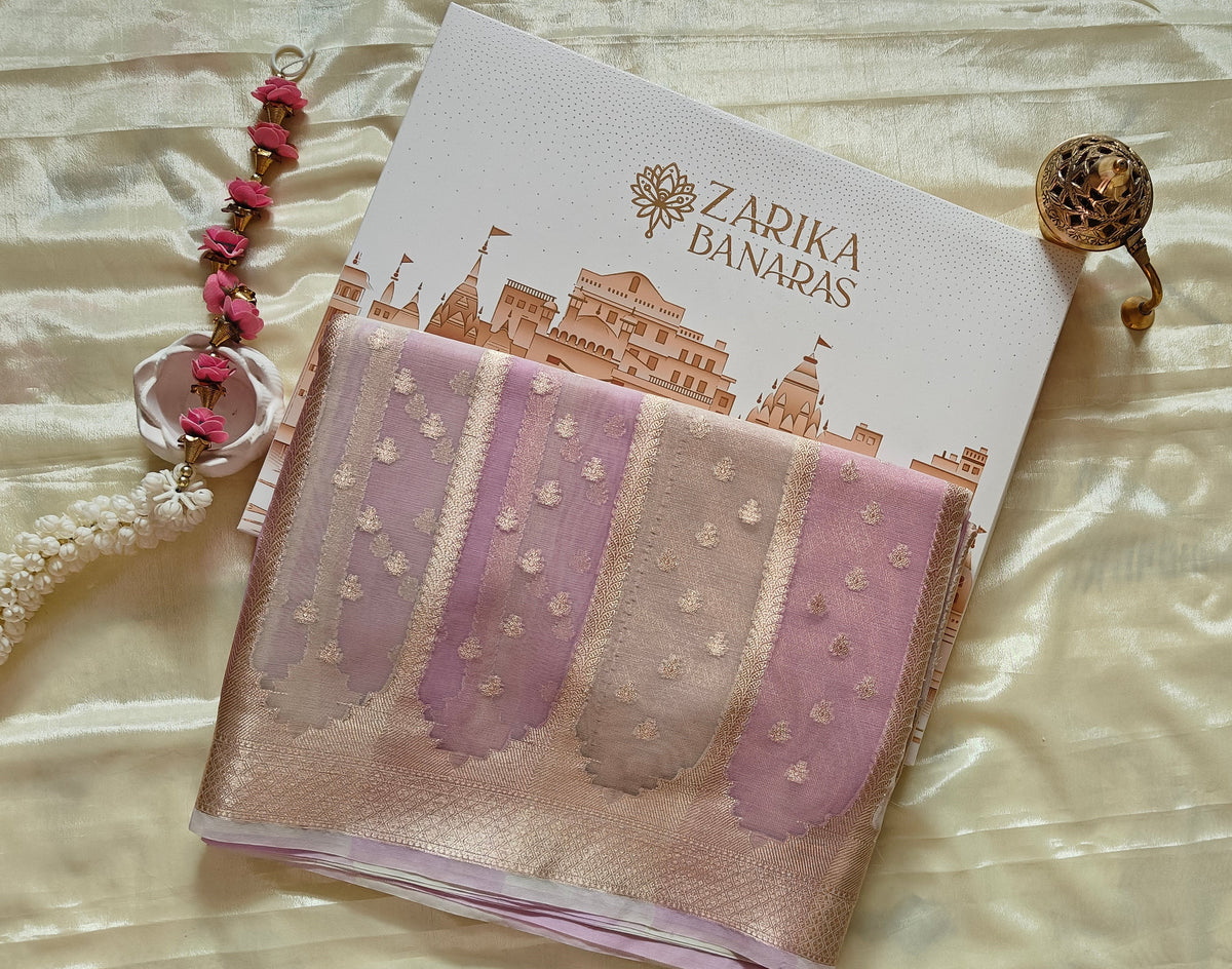 Light Pink Pastel Organza Saree