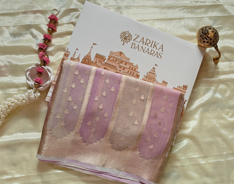 Light Pink Pastel Organza Saree