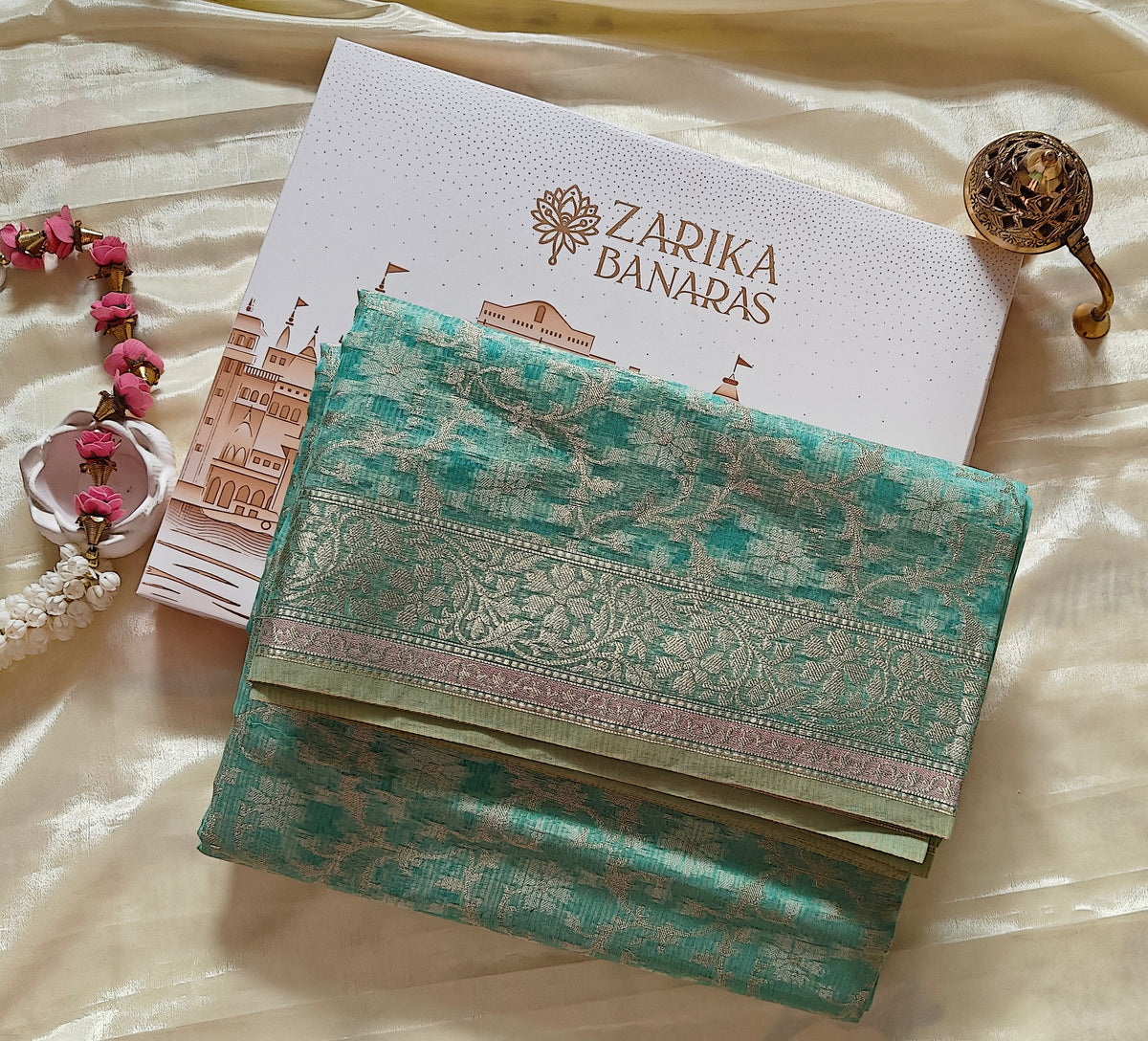 Sea Green Kota Cotton Saree